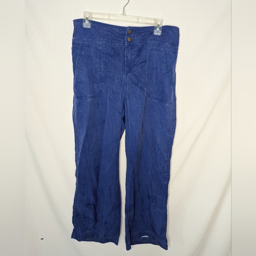 SOFT SURROUNDINGS Pants Womens Medium Tall Blue‎ Tencel Lyocell Pants Wide Leg